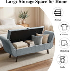 Velvet Storage Bench for Bedroom End of Bed Ottoman, Button-Tufted Upholstered Bed Benches for Bedrooms King with Rolled Arms and 4 Sturdy Wood Legs, Footstool for Bedroom (Slate Gray)