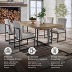 Signature Design by Ashley Tomtyn Casual Self Storing Leaf Dining Extension Table with Trestle Base, Light Brown