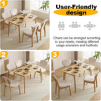 Karl home 5-Piece Dining Table Set for 4, Solid Wood Frame, Nature | Mid-century modern dining table with chairs, padded seats & backrests,compact design, for kitchen/small apartment/dining room
