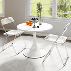 Real Relax Acrylic Folding Chairs,Foldable & Stackable Clear Chairs with Metal Chrome Frame, Indoor and Outdoor, for Home, Office, Party & Events,Set of 6,350LB,Transparent