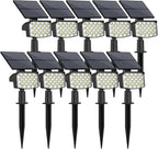 WELALO Solar Spot Lights Outdoor, [10 Pack/3 Modes] Solar Landscape Spotlights, Adjustable Solar Powered Security Lights, IP65 Waterproof Wall Lights for Walkway, Yard, Garden, Driveway (Cool White)