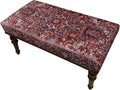 Boho Red Heriz Rug Upholstered Ottoman Bench, Piano Bench, Decorative Farmhouse Bench, Wood Bench, Entryway Footstool Ottoman Bench, Kitchen Dining Bench (18x18X36, Red Heriz)