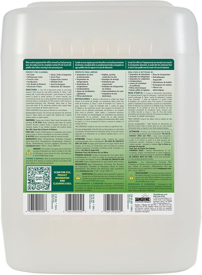Simple Green Foaming Coil Cleaner 5 Gallon
