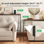 Kitstorack Narrow Sofa Table with Charging Station, 78.8" Behind Couch Table, Adjustable 24.4"-32.7" Height, Modular 2-piece Design for sectionals, entryways, Apartments, and Narrow Living Spaces