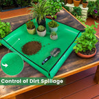 Repotting Mat for Indoor Plant Transplanting and Mess Control 27"x 27" Thickened Waterproof Potting Tray Foldable Succulent Potting Mat Portable Gardening Mat Garden Gifts for Women & Men