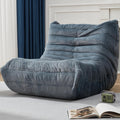 Hobestluk Big Bean Bag Chairs for Adults Fireside BeanBag Couch Togo Sofa | Ergonomic Design,Memory Foam,No Assembly,Faux Fur Fireside Lounge Floor Chair Back Support Bedroom | Bluegrey Plush Single