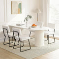Velvet Dining Chairs Set of 4, Upholstered Dining Room Kitchen Chair with Thick Cushion, Soft Backrest, Metal Legs, Mid Century Modern Accent Side Chair for Home Living Room Bedroom, White