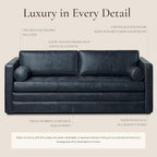 Poly & Bark Napa 82" Leather Pull‑Out Sleeper Sofa – Full‑Grain Italian Leather Upholstery,Tri‑Layer Mattress & Storage Console –Sophisticated Multi‑Functional Sofa Bed for Living Rooms & Guest Spaces