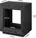 LITTLE TREE End Table with Storage, Wooden Square Side Table, Industrial Sofa Side Tables for Living Room, 2-Tier Bedside Table Nightstand for Bedroom, Chair Side Table for Small Spaces, Black