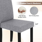 GOFLAME Upholstered Dining Chairs Set of 4, Fabric Kitchen Chairs with Padded Seat, Tilt Backrest, Rubber Wood Legs, Armless Side Chairs for Dining Room, Living Room, Restaurant, Light Gray