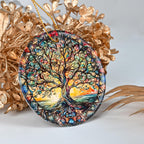 Colorful Ceramic Tree of Life Christmas Ornament, Tree of Life & Christmas Ornaments for Tree, Holiday Decor - Pattern C