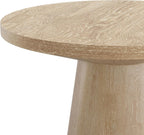 Furniture of America Crambel Modern Solid Rubberwood 20-inch Round End Table with Cone-Shaped Pedestal Base, Living Room Furniture for Small Space, Home Office, Oak Finish