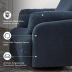 Signature Design by Ashley Modmax Swivel Glider Recliner, Hidden Storage & Washable Bolsters, Next-Gen Nuvella Performance Fabric, Modern Chair for Living Room or Office, Ink Blue