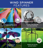 Regal Art & Gift Gyroscope Wind Spinner – Metal Yard Decorations Outdoor | Kinetic Garden Spinner for Lawn, Pathway, or Flower Bed | Weather-Resistant Outdoor Sculpture - 86 Inch