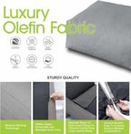 Dineli Modern Ottoman Chair Coffee Table Outdoor Furniture Patio Couch Side Table Creating a Unique Patio Garden Modular Contemporary Sofa (Dark Gray)