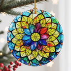 Christmas Ornaments, Ceramic-Style Christmas Decorations, Xmas Tree Ornaments, Heirloom Keepsakes, Holiday Dcor, Holiday Presents, Unique Xmas Gifts, Gift Exchange, Gift Idea - Rainbow Mandala