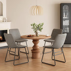 Soohow Mid-Century Modern Dining Chairs Set of 4, Faux Leather Upholstered Kitchen Chairs with Metal Legs, Comfortable Dining Room Chairs for Home