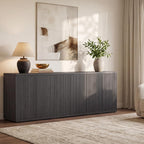 SICOTAS Buffet Cabinet with Storage Accent Sideboard Modern Credenza with Doors & Shelves Fluted Media Console Mid Century Coffee Bar Table for Living Room Kitchen Dining Room Hallway(3PCS)