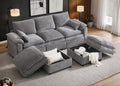 110" Modular Sectional Sofa with Storage, Premium Chenille Cloud Couch with Movable Ottomans, 1200lbs Heavy Duty Deep Seat Sectional, High-Density Foam