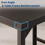 GarveeHome Dining Table Set for 2 with Corner Protector, Kitchen Table Set w/Footrest & Backrest, Counter Height Table with 2 Upholstered Bar Chairs, for Small Space, Retro Black