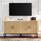 Best Choice Products Slatted Sideboard Buffet Cabinet, Entryway Table, Accent Storage Cabinet, Console Table for Hallway, Living Room, Dining Room – Black
