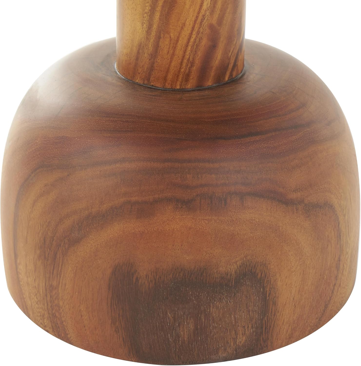 Deco 79 Wood Handmade Side End Accent Table End Table with Rounded Block Base, Side Table 16" x 16" x 16", Brown
