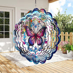 Butterfly Wind Spinner Outdoor - Birthday Gifts for Women, Men, Mom, Father, Garden Decor Gifts, Hanging Wind Sculptures 12 inch 3D Wind Spinners for Outdoor Decor for Outside, Yard, Patio Deals