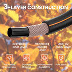 Giraffe Tools Garden Leader Hose 15ft x 5/8", Short Water Hose Heavy Duty, Flexible, Lightweight Hybrid Hose with Swivel Handle, Double Female Fittings, Burst 600 PSI