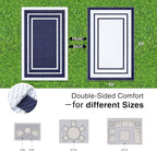 OLANLY Outdoor Rug 5x8 ft Waterproof, Reversible Outdoor Plastic Straw Rug, RV Mat, Indoor Outdoor Carpet Clearance for Patio, Camping, Balcony, Deck, Backyard, Navy & White