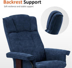 MCombo Manual Swivel Recliner with Ottoman, Chair Ottoman Set for RV Small Spaces, Living Room, Bedroom, Office 4919 (Chenille, Blue)