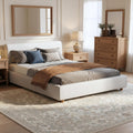 Merax Queen Size Boucle Upholstered Platform Bed Frame with Headboard,Modern Soft Fabric for Bedroom with Wood Slats Support for Bedroom
