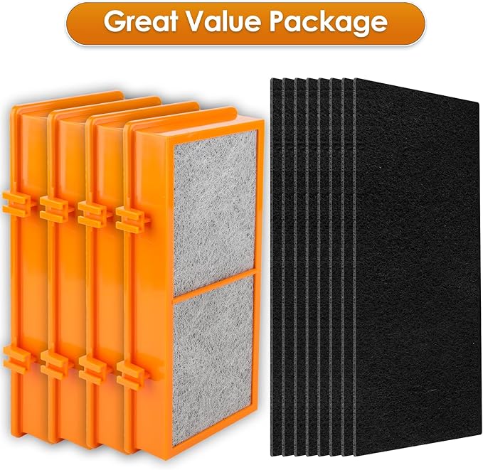 (12 Pack) AER1 Filter 4 HEPA Filters + 8 Carbon Booster Filters Compatible With Holmes AER1 Type Total Air Filter HAPE30AS-Smoke Grabber Filter, True HEPA Filter, Replacement Filter Accessories