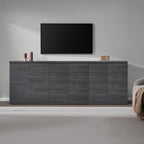 SICOTAS Buffet Cabinet with Storage Accent Sideboard Modern Credenza with Doors & Shelves Fluted Media Console Mid Century Coffee Bar Table for Living Room Kitchen Dining Room Hallway (1PCS)