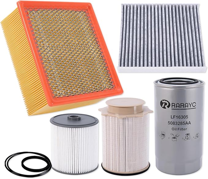 6.7L Cummins Fuel Filter Kit for 2019-2024 Ram Turbo Diesel Engines 68157291AA 68436631AA and Oil Filter 5083285AA Air filter 43034051AB Cabin Air Fitler 68406048AA
