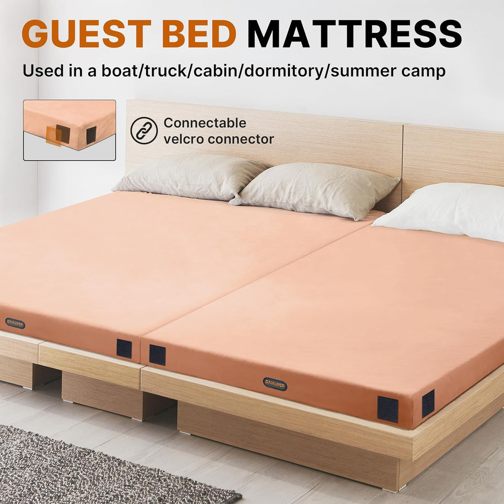 GAIALOOP Memory Foam Glamping Roll Up Futon Mattress, Japanese Floor Bed Camping Mattress Sleeping Mat for Indoor and Outdoor