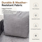 Daneey Outdoor Sectional Sofa Ottoman, Dark Gray | 1 Pillow Included