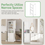 Ckzbx Tall Narrow Storage Cabinet 66.93" H Tall Bathroom Cabinet Metal Pantry Cabinets, 4 Adjustable Shelves for Kitchen, Home Office, Living Room, Dinning Room (20 inches Wide White)