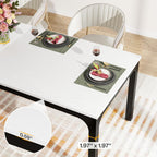 Tribesigns Dining Table for 6-8 People, 78-Inch Long Narrow Rectangular Dinner Table, 8 Seat Wood Kitchen Furniture for Dining Room (White+Black)