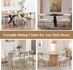 ZJhome Dining Chairs,Set of 6 Mid-Century Modern Wooden Kitchen Chairs with Linen Upholstery - Low-Back Woven Design for Kitchen & Dining Room,Oatmeal Fabric