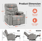 MCombo Power Lift Recliner for Elderly, Fabric 7287 (Light Grey, Medium)
