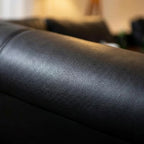 Leather L-Shaped Couch Set, 97.5"L x 69.5"W Sectional Sofas Black | Synthetic PU Leather, Stain-Resistant, 4 Seat Modular Couches with Storage Ottoman& Chaise,Apartment/Office/Living Room