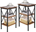 VECELO Modern Nightstands X-Design Side End Table Night Stand with Storage Shelf for Bedroom,Living Room