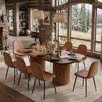 79" Dining Table Set for 8, 9 Piece Dining Table Set, Large Rectangular Farmhouse Kitchen Table with 8 Chairs, Ideal for Family Gatherings，Easy Assembly
