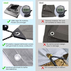 Yescom 16x20Ft 14 Mil Heavy Duty Reinforced Poly Tarp Reversible Waterproof Tarpaulin Ground Sheet Cover Reversible Silver Black Tarps