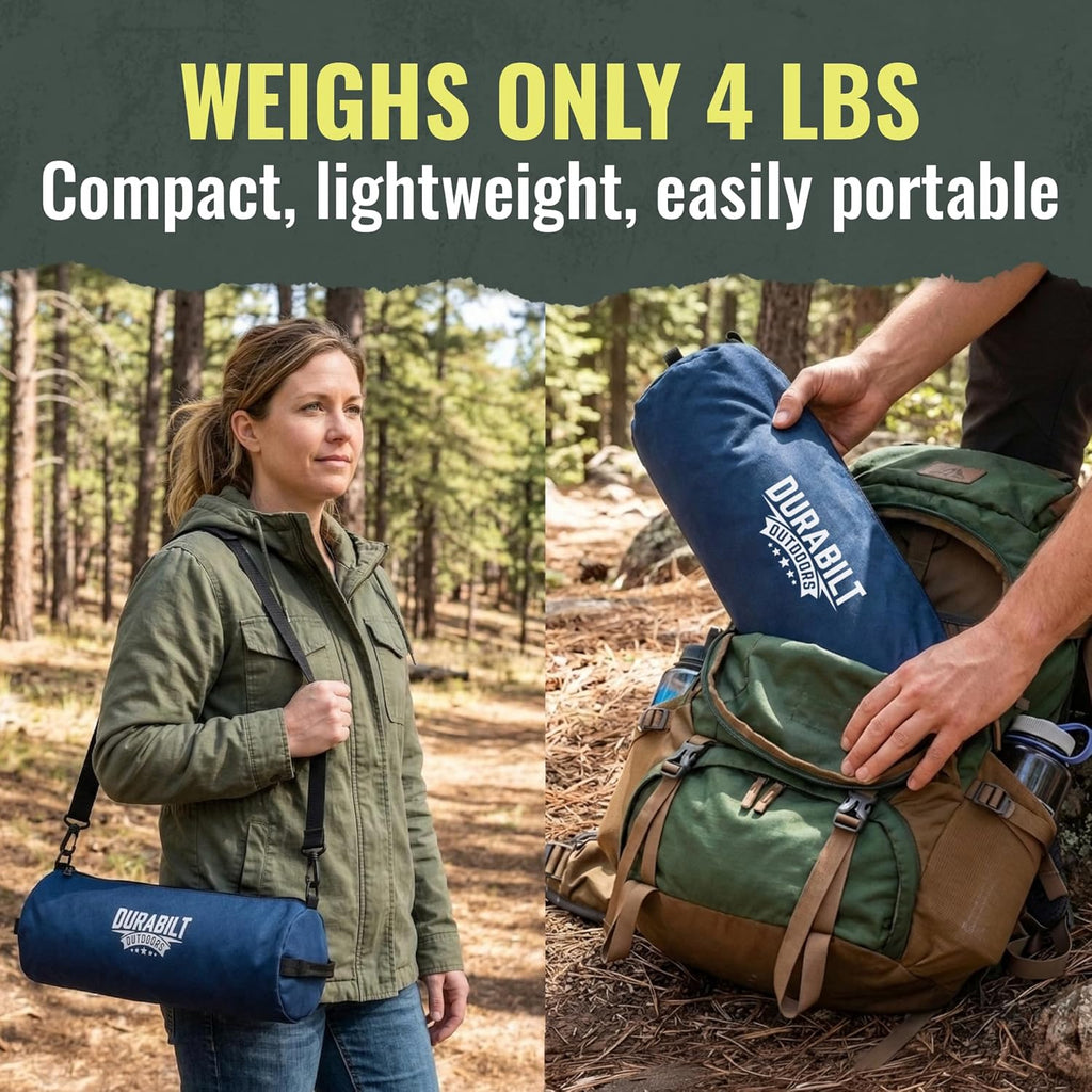 360° Rotation Swivel Camping Chair- Holds 330lb, Small Portable Folding Chair, Ultralight 4lb Compact Backpack Chair with Carry Bag & Side Pocket for Camping, Hiking, Beach, Fishing, Hunting