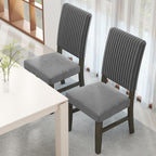 Giantex Dining Chairs Set of 2, Mid-Century Velvet Fabric Upholstered Chairs with Rubber Wood Legs, Thick Padded Seat, High Back, Modern Side Armless Chairs for Kitchen Living Dining Room