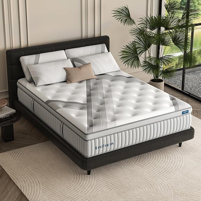 Lechpeus Twinxl Mattress,14 Inch Medium Plush Hybrid Mattress in Box,MDI Soft Memory Foam & 7-Zone Pocket Springs,Motion Isolation& Back Pain Relief,Enhanced Support Twinxl Bed,None Fiberglass