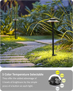 Pathway Lights Low Voltage, 5W 2200K/2700K/3000K/4000K/5000K 20 Inch Black, 12V LED Wired Low Voltage Landscape Lighting for Outdoor Yard Garden Walkway Driveway Pathway Path, ETL, Pack of 6