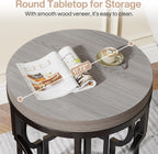 Tribesigns Round End Table, Industrial Side Table with Metal Hollow Frame, Small Bedside Table Nightstand for Living Room, Bedroom, Easy Assembly (Grey,1PC)