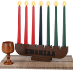 10 Pieces Kwanzaa Kinara Set Wooden Kwanzaa Candle Holder Kwanzaa Celebration Decorations